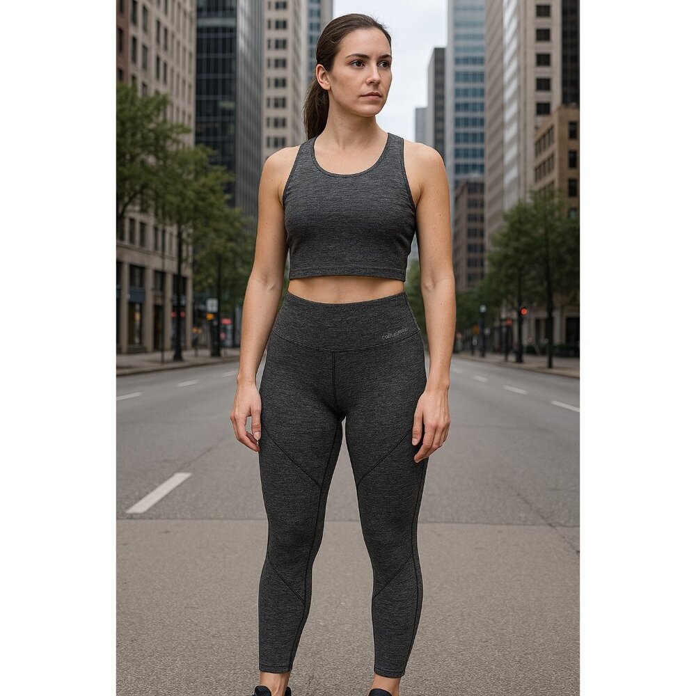 YogaLicious Women’s Leggings Size S Gray High Waist Stretch Activewear Pants